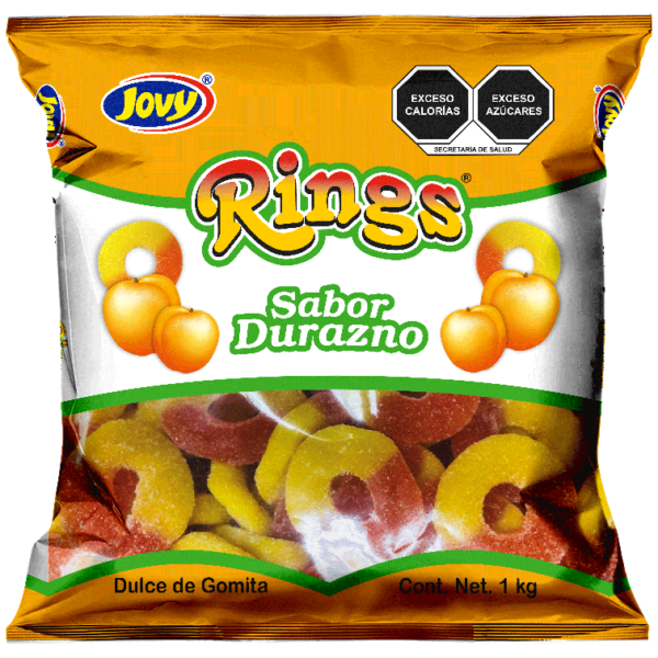 RINGS SABOR DURAZNO con 1kg.
