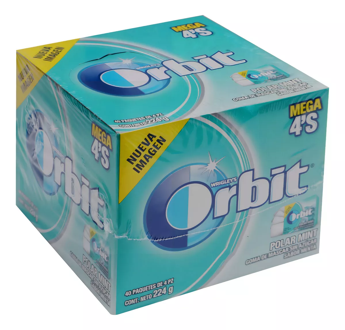 Orbit Chicle Confitadas 4 Pastillas Mint Polar 40 Piezas de 5.6 Gr